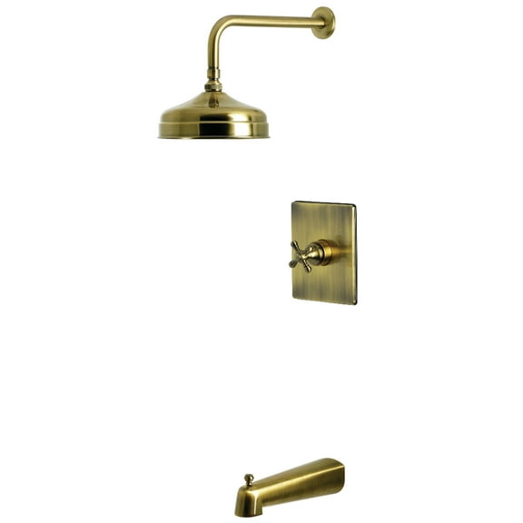 Kingston Brass KB6343BX Metropolitan Single-Handle Pressure Balanced Tub and Shower Faucet, Antique Brass