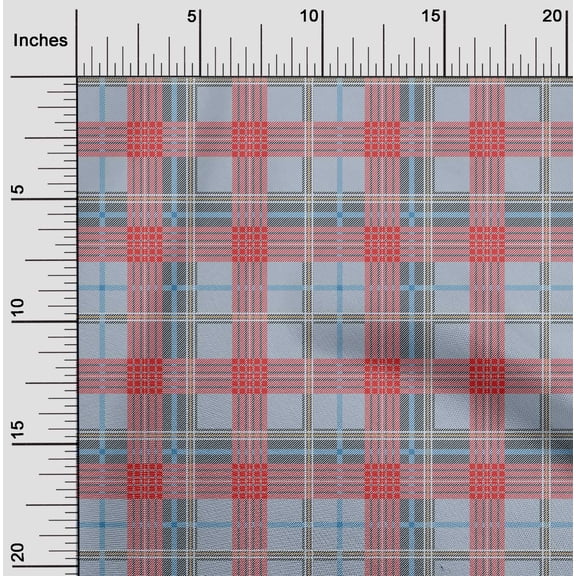 oneOone Cotton Flex Fabric Tartan Check Fabric Prints By Yard 40 Inch Wide