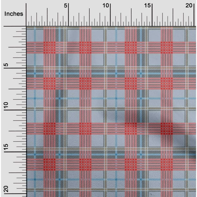 oneOone Polyester Lycra Fabric Tartan Check Printed Craft Fabric BTY 56 Inch Wide
