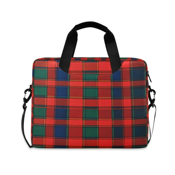 FORMRS 16" Laptop Sleeve Bag Carrying Case with Handle Travel Shoulder Briefcase, Red and Blue Pattern