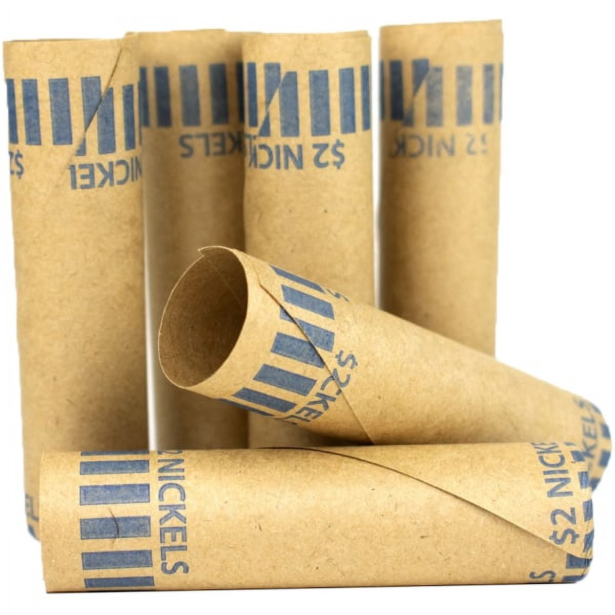 CONTROLTEK $2 Nickel Crimped-End Coin Wrapper Kraft/Blue 1000/Carton (560052)