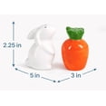 thumbnail image 2 of Easter Bunny & Carrot Ceramic Salt & Pepper Shakers, 2-Piece Set, Food Safe Spring Table Decor, 2 of 4