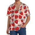 thumbnail image 1 of Kdxio Polo pour Homme à Imprimé Fraises Rouges, Chemise Boutonnée à Manches Courtes, Décontractée d'Été pour la Plage, Style Vintage, pour Hommes-Xx-Grand, 1 of 5