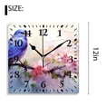 thumbnail image 2 of 12 Inch Wall Clock Battery Operated Silent Clock Decorative for Office, Kitchen, Outdoor, Living Room，Branch and Blue Bird Image, 2 of 4