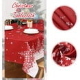 thumbnail image 3 of ROYGROW Christmas Tablecloth Rectangle 60x102 with Tree Decorations, Red Snowflake Xmas Table Cloth, Washable Indoor Decorative Table Cover for Festive Party Picnic Dinner Decor, 3 of 5
