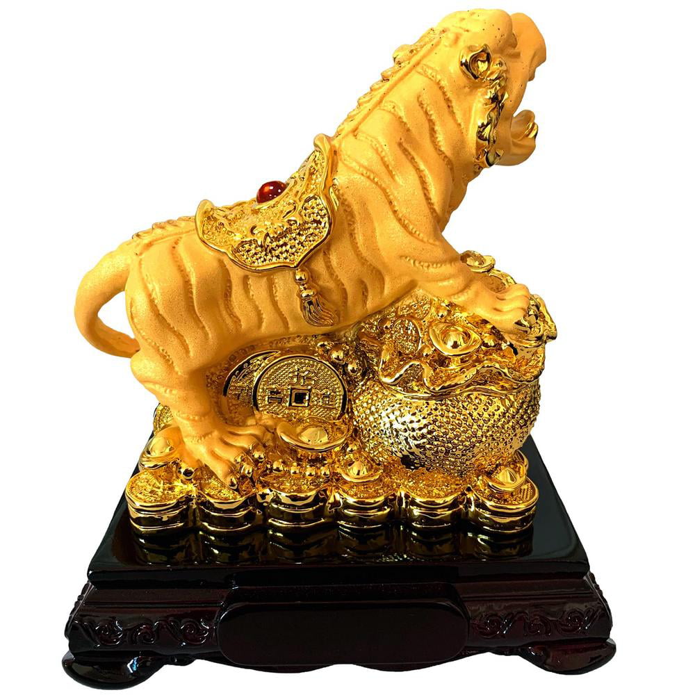 12 Year Zodiac FengShui Wealth Good Luck Statue Hand-carved Ornaments-Tiger 