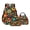 Brown and Green - Hippie Daisy, variant on Lemon Print Kids Backpack Set of 3, Portable Kids Backpack with Lunch Box Insulated, Lightweight Schoolbag and Pencil Pouch Set for Boys and Girls