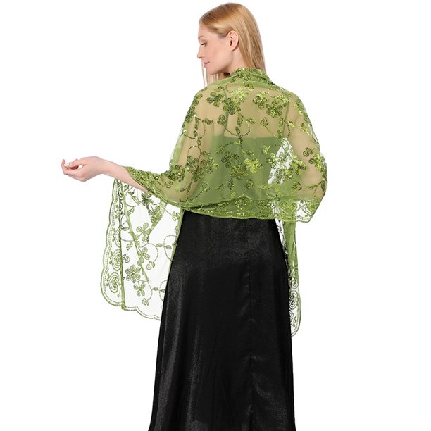 Chal de lentejuelas para vestido de novia, vestido de noche, chal cheongsam, chal de dama de honor, bufanda para mujer