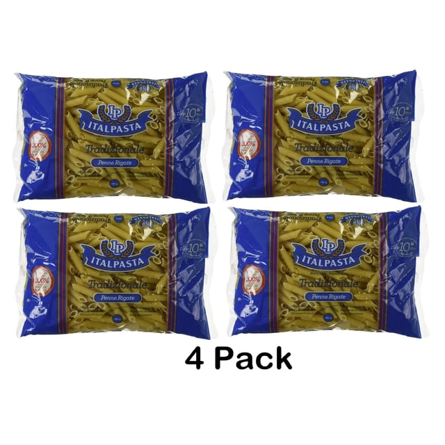 Italpasta Penne Rigate Pâtes Traditionnelles à l'Italienne 450 g – Lot de 4