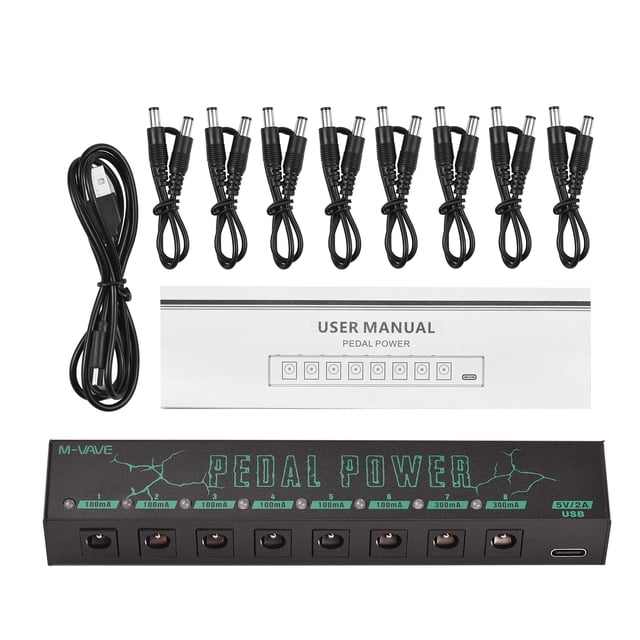 Guitarra M-Vave Pedal Pedal Potencia Efector De Guitarra Fuente De Alimentación 8 Salida De CC Aislada