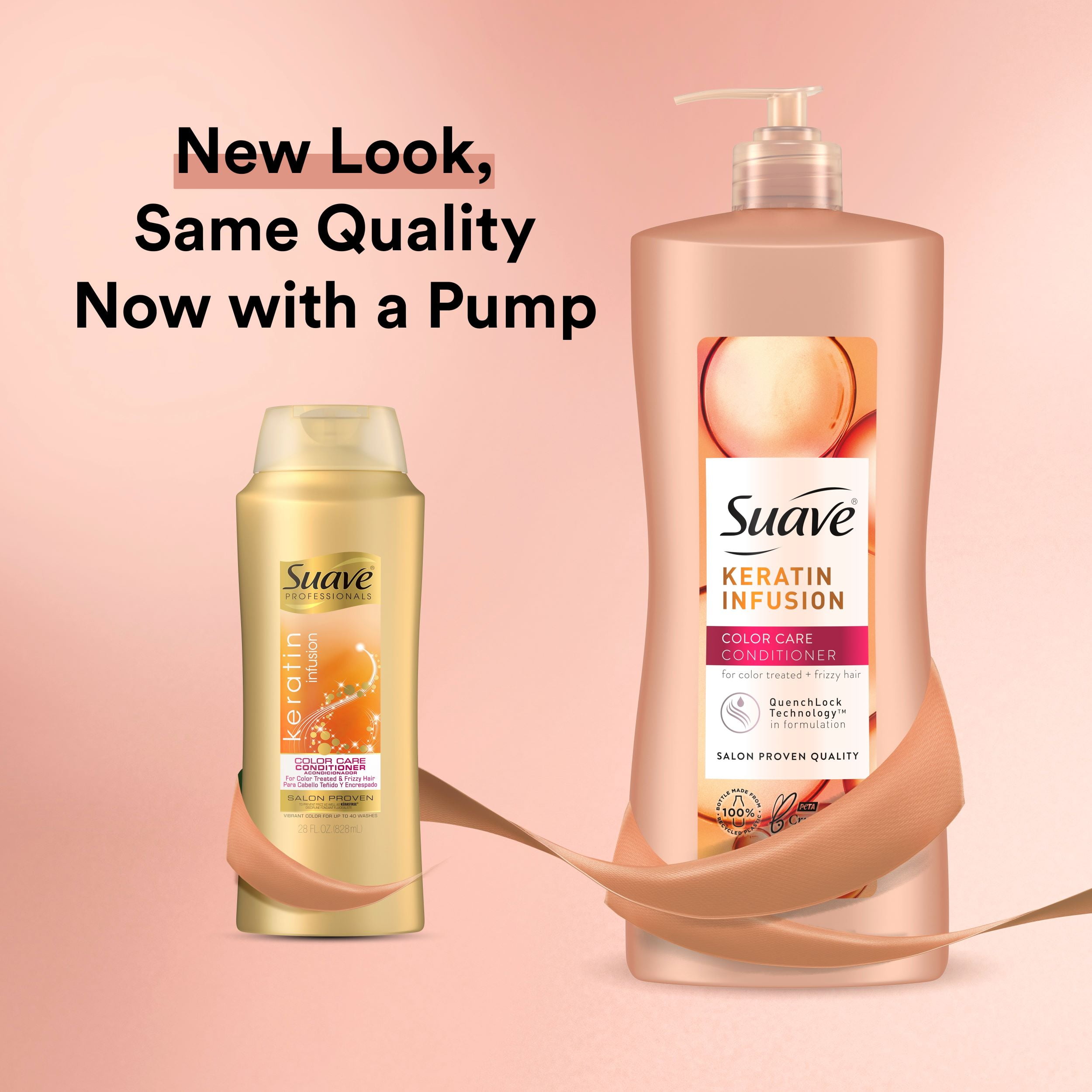 (4 pack) Suave Professionals Keratin Infusion Conditioner with Pump, Color Care, 28 fl oz