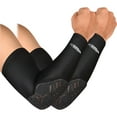 thumbnail image 5 of Exxact Sports Elbow Pad Arm Compression Sleeve - Padded Elbow Sleeve for Men, Volleyball Elbow Pads, Football Youth & Adult (Black, YLXL), 5 of 7