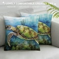 thumbnail image 3 of JEUXUS  Throw Pillow Cover Sea Turtle Ocean Theme Nautical Animal Underwater Marine Plants Seaweed Pattern Wildlife Decor Lumbar Pillow Case Cushion for Sofa Couch Bed Standard Queen, 3 of 5