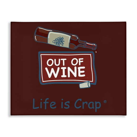Stupell Industries Out Of Wine Bottle Novelty & Humor Painting Wrapped Canvas Art Print Wall Art, 20 x 16