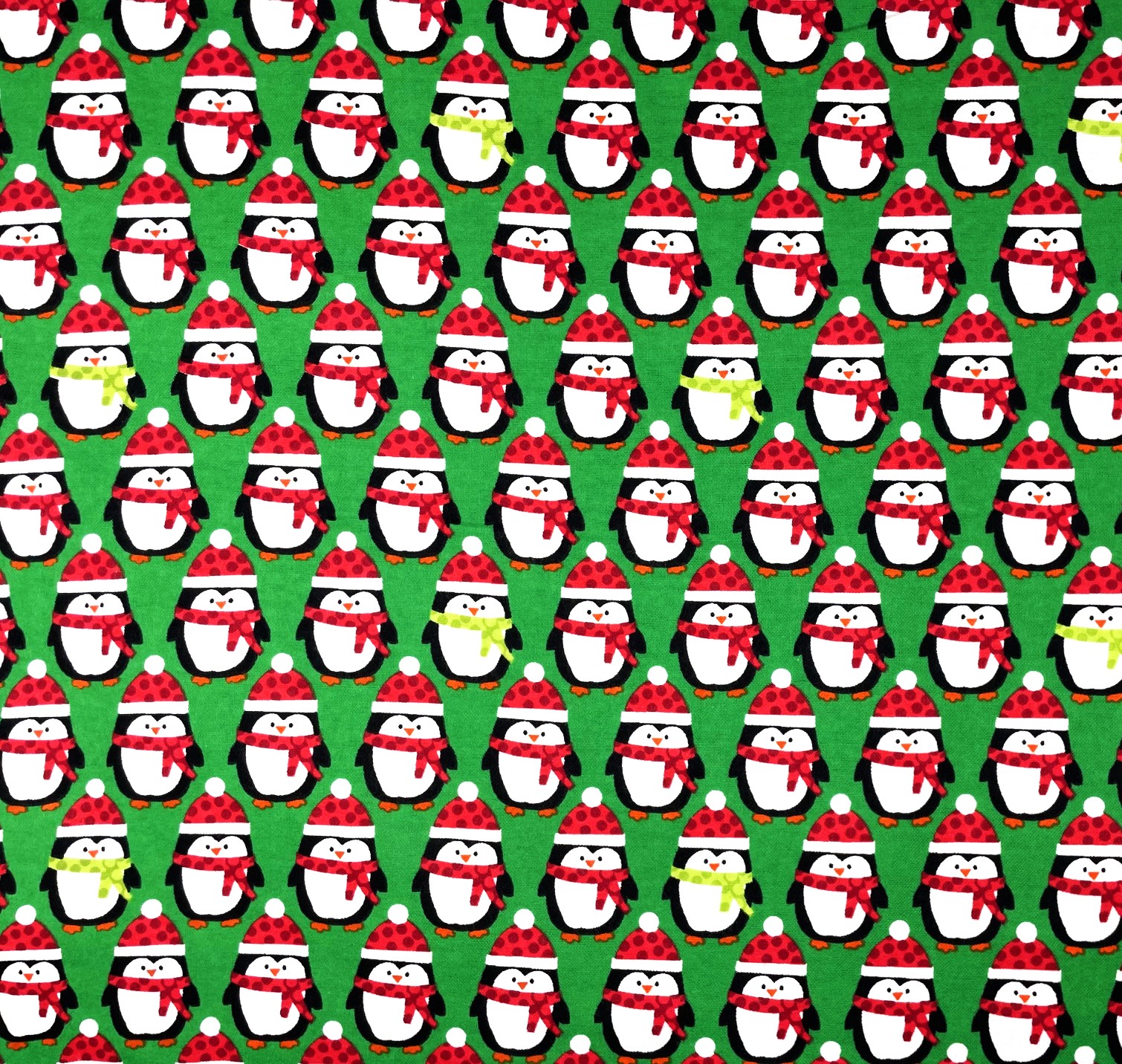 1 Yard - Christmas Penguins Striped on Green Flannel Fabric (Great for Quilting, Sewing, Craft Projects, Throw Pillows & More) 1 Yard X 44" Wide