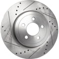 thumbnail image 2 of New Cross-drilled Brake Disc Compatible With Dodge Challenger SXT Plus 6 Cyl 3.6L Magnum SE 6 Cyl 3.5L Charger SXT 6 Cyl 3.6L 2005-2022 By 43087 53023 63206 780256 900241 48880256, 2 of 7