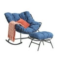 OC Orange-Casual Outdoor Rocking Chair with Ottoman, Patio Rocker Egg ...