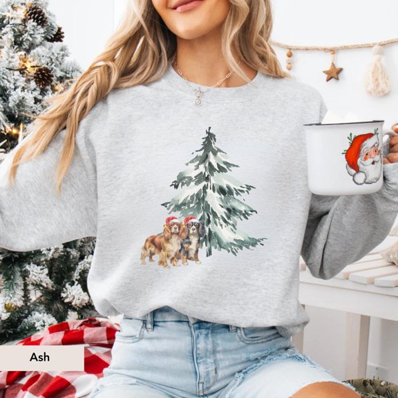 Cavalier Vintage Tree Sweatshirt, Cavalier King Charles Spaniel, Cavalier Shirt, Dog Love , Dog Tshirt All Size S-5XL