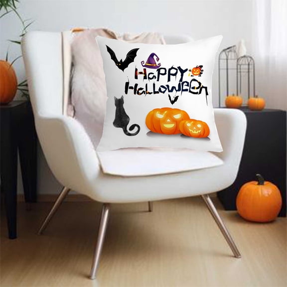 MOQLOM Fall Halloween Pillow covers,18Ă—18 in Fall Halloween Pillow covers,Farmhouse Decorative Cushion Cases for Home Room Couch Decor
