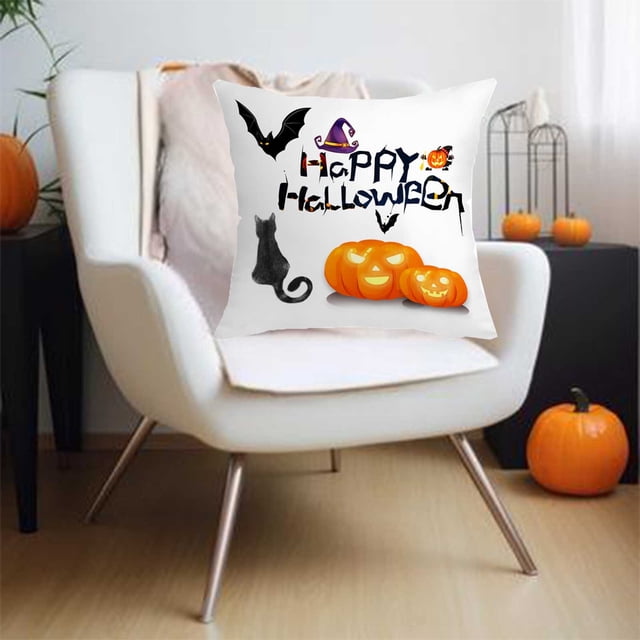 Multicolor Halloween Pillowcase Pillowcase Detachable Pillowcase Pumpkin Ghost Pillowcase Decorative Cushion Cover