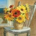 thumbnail image 2 of Nai, Danhui 26x26 White Modern Wood Framed Museum Art Print Titled - Sunflowers by the Sea Crop, 2 of 4