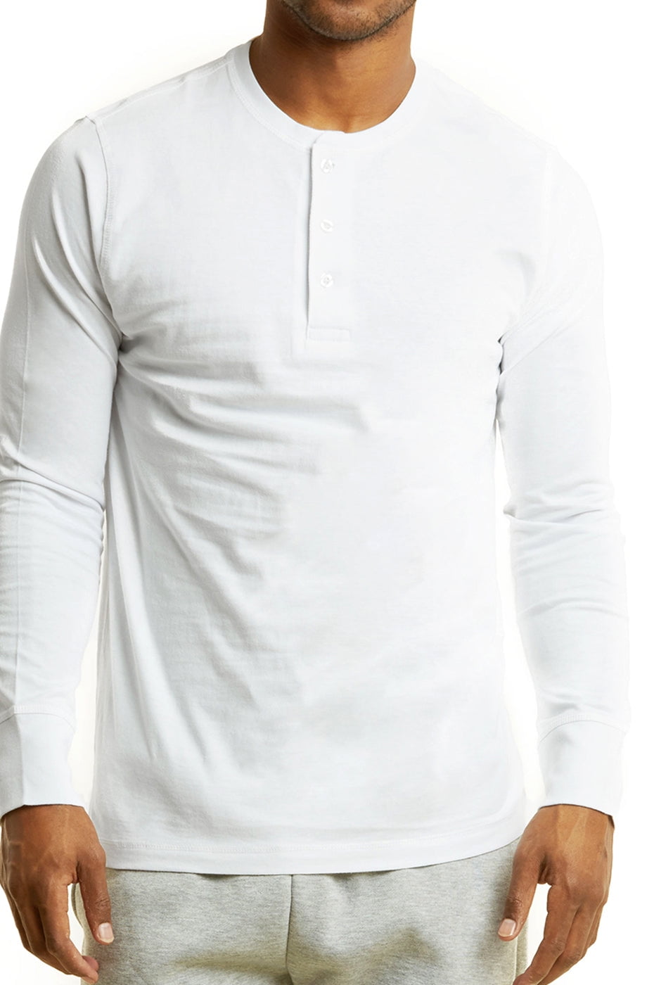 Knocker Men's Long Sleeve 3-Button Classic Athletic Henley Tee Shirts ...