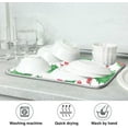 thumbnail image 6 of Beautiful Christmas Holly Leaves Red Berry Absorbent Dish Drying Mat, 16 x 18 Inches Microfiber Kitchen Countertop Table Protector Multi-Purpose Counter Rack Sink Drainer Pad, 6 of 6