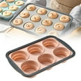 thumbnail image 2 of Miyuadkai Claerance! [Silicone Muffin Pan 6-Hole Muffin Cup Red], Silicone Pan for Baking with Metal Reinforced Frame 6/12 Cup Regular Size Cupcake Pan Silicone Tray Pan Baking Pan for Oven Dishwasher, 2 of 9