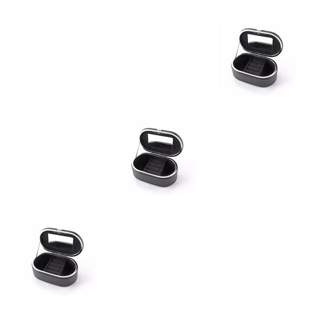 Minnieouse Anillos de joyería Pulseras Caja de almacenamiento de cuero de PU con espejo Bolsa de maquillaje Estuche de lápices labiales Type1 NO1