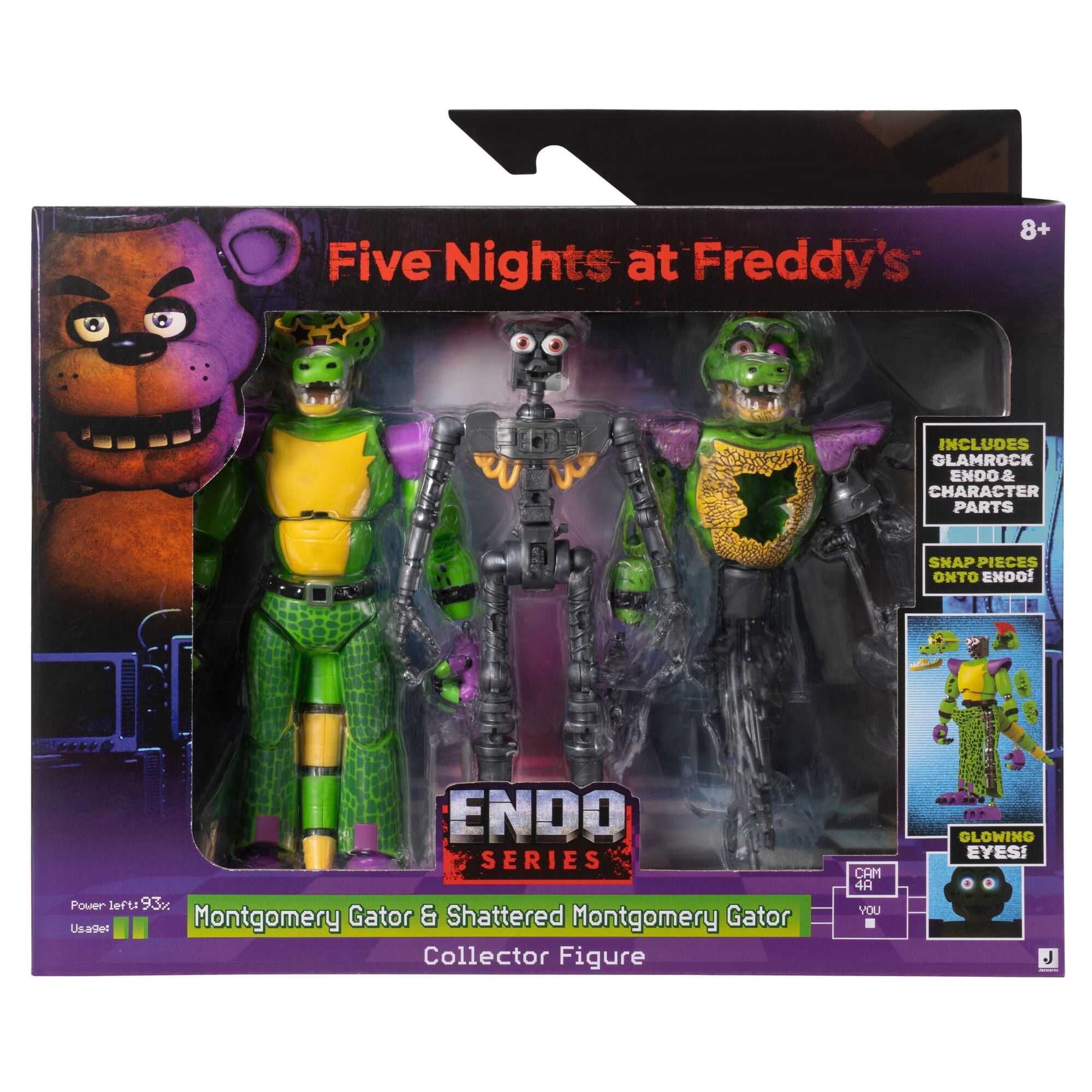 Five Nights At Freddy's 6 inch Endo-Series Collectable Figure - Glamrock Endo with Montgomery Gator Parts & Shattered Montgomery Gator Parts