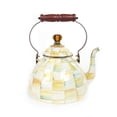 thumbnail image 1 of MacKenzie-Childs Parchment Check Enamel Tea Kettle, Decorative Tea Kettle, 3-Quart Kettle, 1 of 2