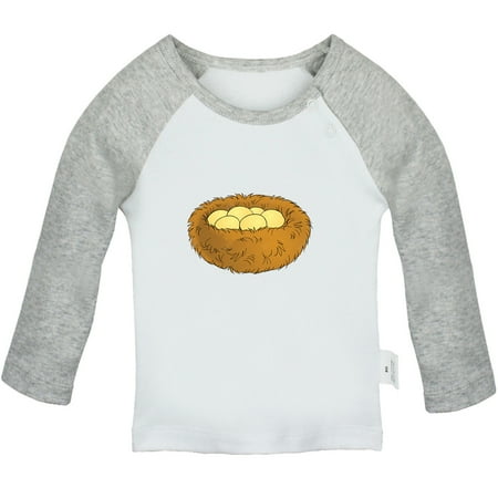 

Nature Nest Pattern T shirt For Baby Newborn Babies T-shirts Infant Tops 0-24M Kids Graphic Tees Clothing (Long Gray Raglan T-shirt 0-6 Months)
