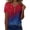 Vermilion C, variant on Womens Patriotic V Neck Tee Independence Day Print Short Sleeve Decorative Button Casual Top Breathable Fabric