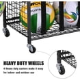 thumbnail image 4 of Mythinglogic 4-Tier Sports Equipment Storage Organizer for Garage,Rolling Sports Ball Storage Cart with Basket and Hanging Hooks, Garage Organizer and Storage for Sports Gear, 4 of 7