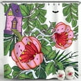 thumbnail image 1 of Whimsical Rideau de Douche Halloween avec Toit Violet Maison & Citrouille Effrayant, 1 of 4