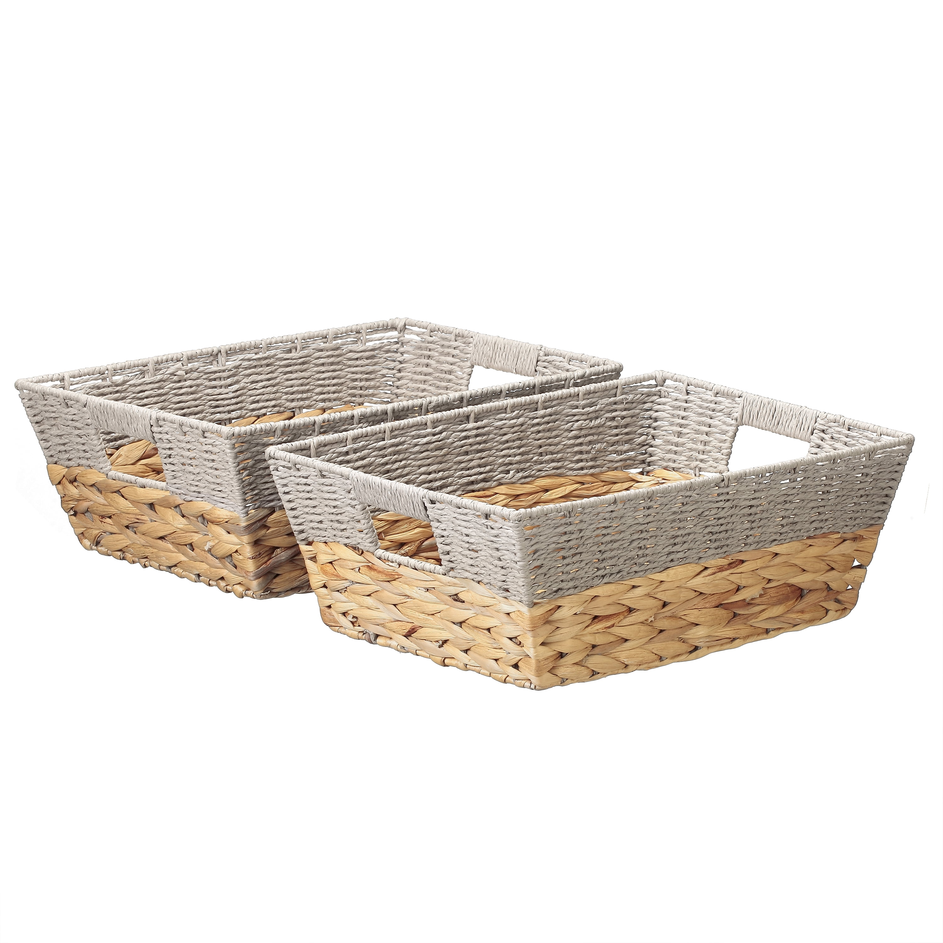 Better Homes and Gardens Small Storage Basket, 2 Pack, Gray Walmart