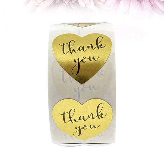 OUNONA Thank You Sticker Self Adhesive Multi Color Paper Stickers for Decor with Strong Adhesiveness 500pcs per Roll