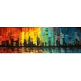 thumbnail image 2 of Atelier B Art Studio 32x13 White Modern Wood Framed Museum Art Print Titled - City with shade of colors, 2 of 4