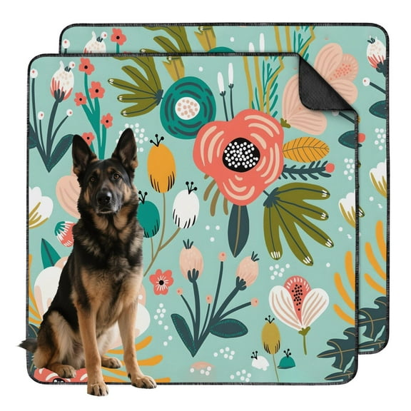 Bohemian Print Dog Crate Pad, 48x48 Inch Washable and Reusable Pee Mat with Non-Slip Backing, Absorbent Potty Training Pad for Indoor Use and Kennels