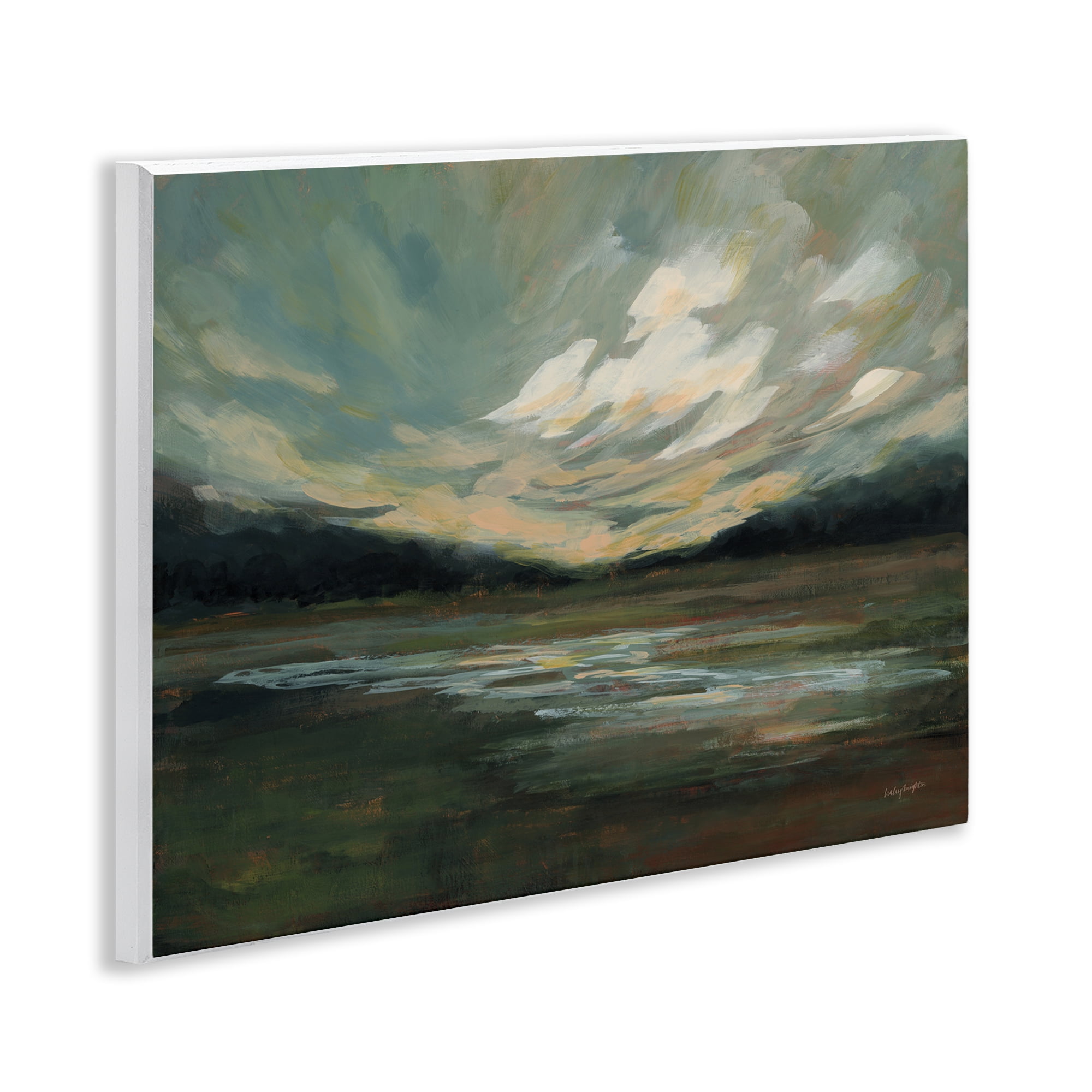 Stupell Industries Billowing Clouds Landscape Landscape & Nature Painting Unframed Art Print Wall Art, 14 x 11