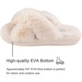 thumbnail image 5 of ULTRAIDEAS Women's Cross Band Fuzzy Fluffy House Shoes, Open Toe Slide Bedroom Slippers, 5 of 6