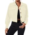 thumbnail image 5 of Tqcoqu Corduroy Jacket for Women, Long Sleeve Button Down Cropped Jacket, Dressy Casual Lightweight Crop Shackets with Pockets, Fall Winter Outwear,2026 Fashion Outfit, 5 of 10