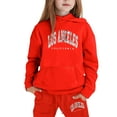 thumbnail image 3 of Gelikeya Sweaters for Girls Hoodies Hooded Long Sleeve Sweatshirt Sweatpants 2 Piece Sweatsuit Tracksuit Sets 1-9Y (Red, 7-8 Years), 3 of 5