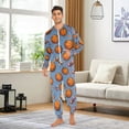 thumbnail image 3 of Adult Christmas Onesie Basketball Bow Adult Zipper One-Piece Pajamas Unisex Pajamas with Pockets, 3 of 6