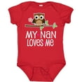 thumbnail image 3 of Inktastic My Nan Loves Me Owl Girls Baby Bodysuit, 3 of 5