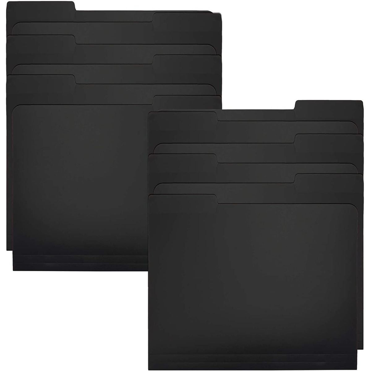 12 Pack Plastic File Folder System, 1/3 Cut Top Tab Pocket Holder Organizer for Letter Size