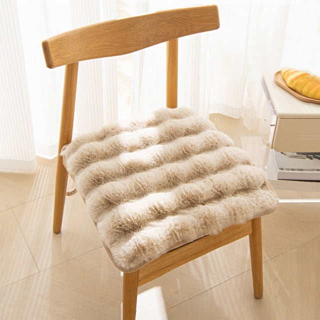 Xihbxyly Cojín de Asiento de Poliéster Suave, Diseño Antideslizante, Cálido y Cómodo para El Invierno, Ideal para La Oficina y El Hogar, Fácil de Limpiar, Tamaño 40 X 40 Cm, Disponible En Blanco, Caf