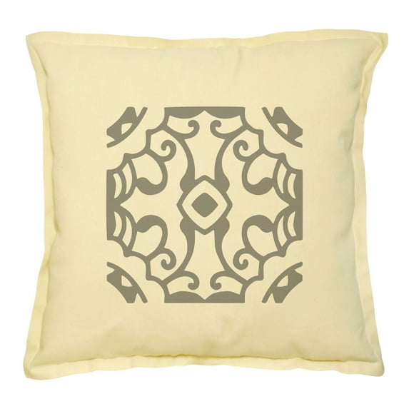 Grey Design Elements-2 Printed Khaki Decorative Pillows Case VPLC_02 Size 18x18