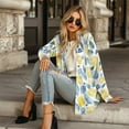 thumbnail image 4 of SCRAWLGOD Lemons Women Long Cardigans Lightweight Sweaters for Women Fall Outfits Long Sleeve Cardigan Sweaters for Women Travel Size M Comfy Sweater Jacket, 4 of 7