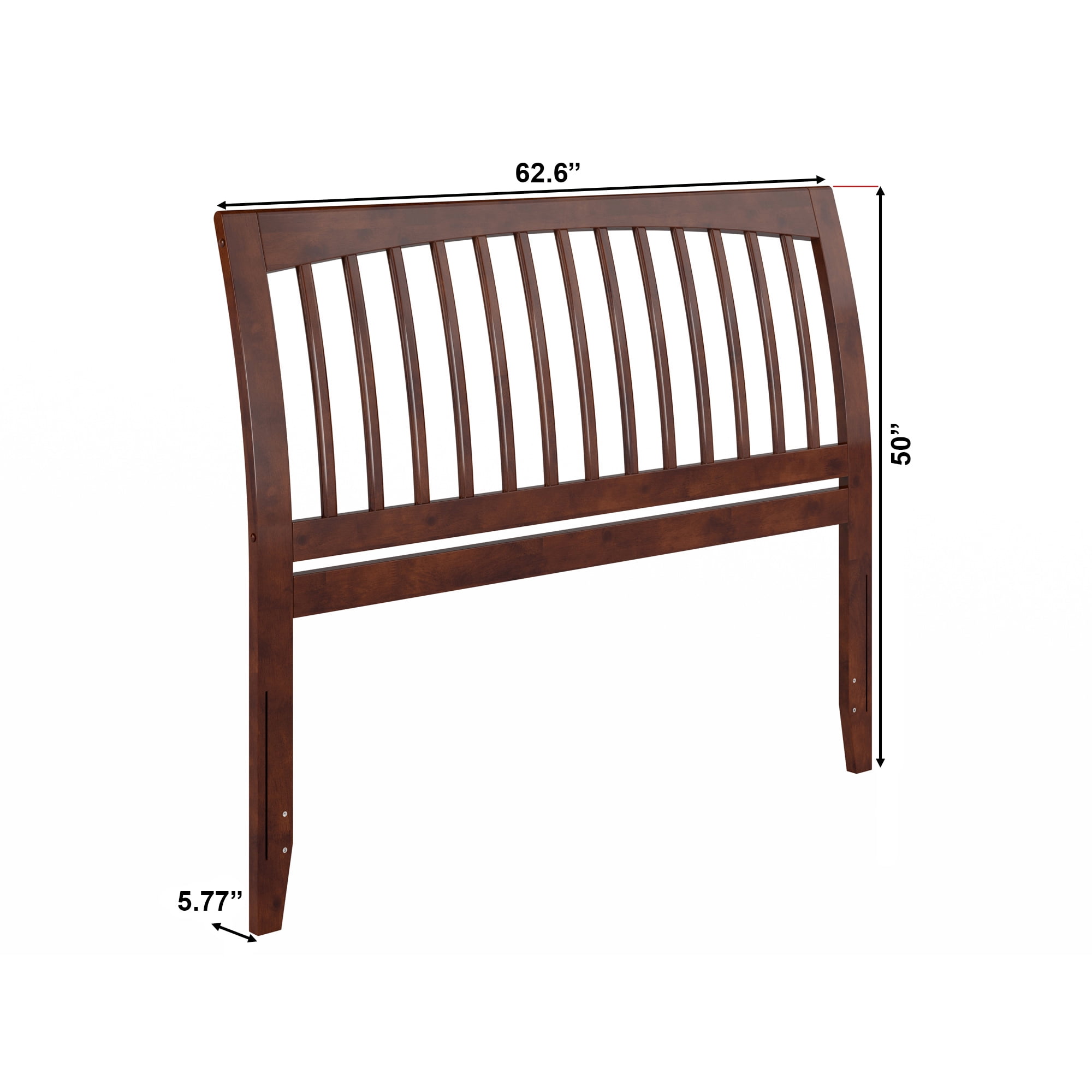 AFI Orleans Queen Sleigh Solid Wood Slat Headboard, Walnut